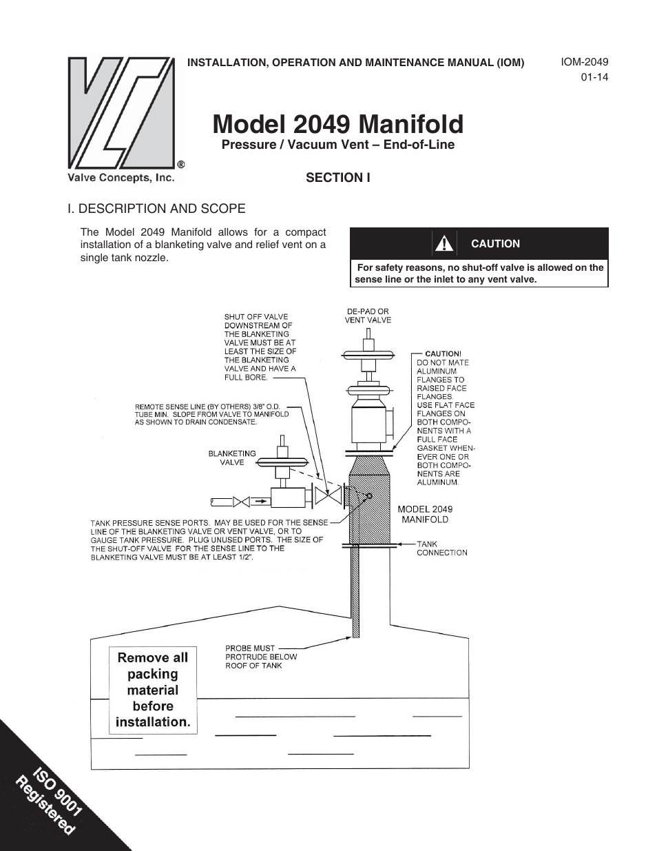 Cashco 2049 Tank Manifold User Manual | 2 pages
