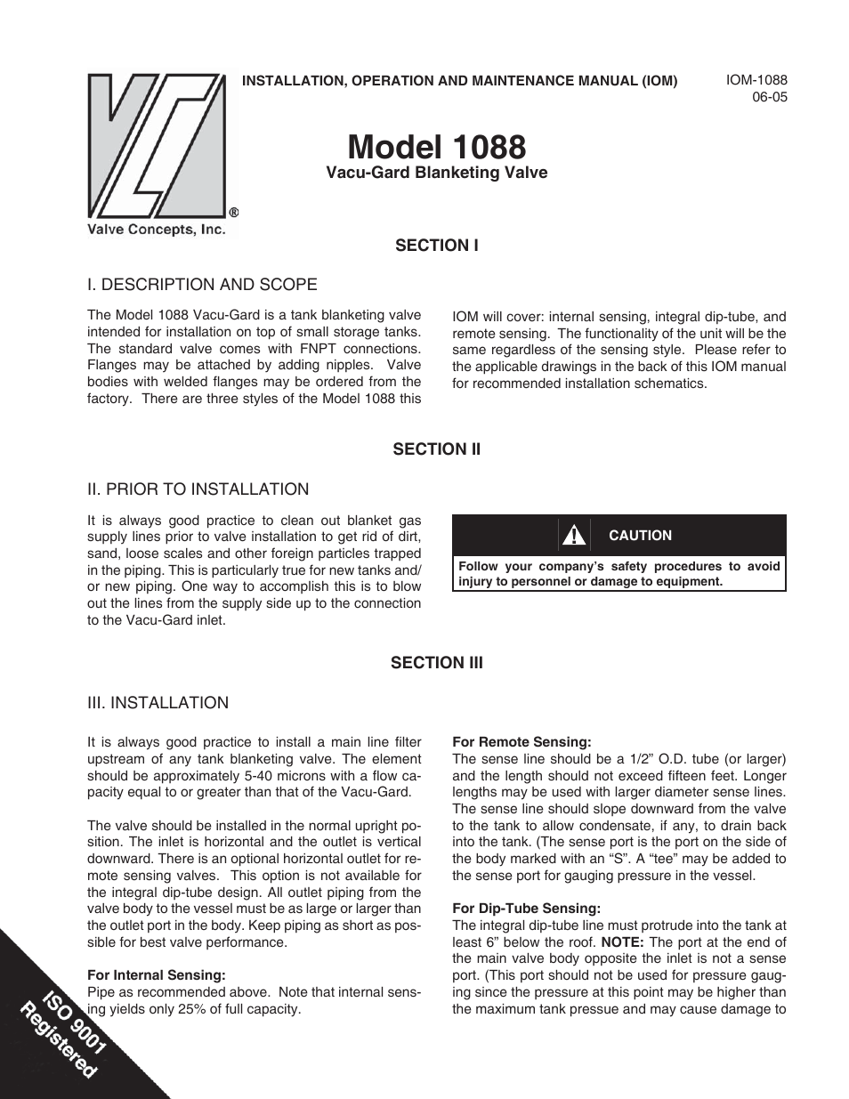 Cashco 1088 - Tank Blanketing User Manual | 12 pages