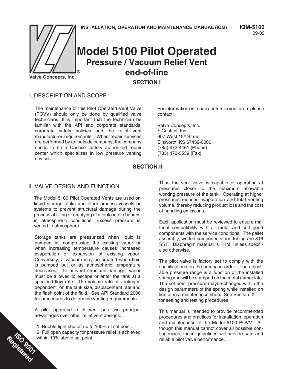 Cashco 5100 User Manual | 12 pages