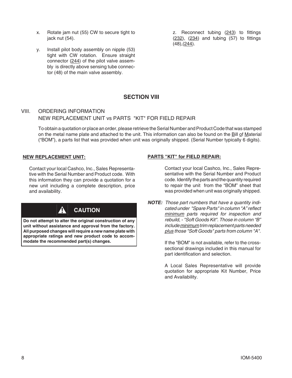 Cashco 5400 User Manual | Page 8 / 12