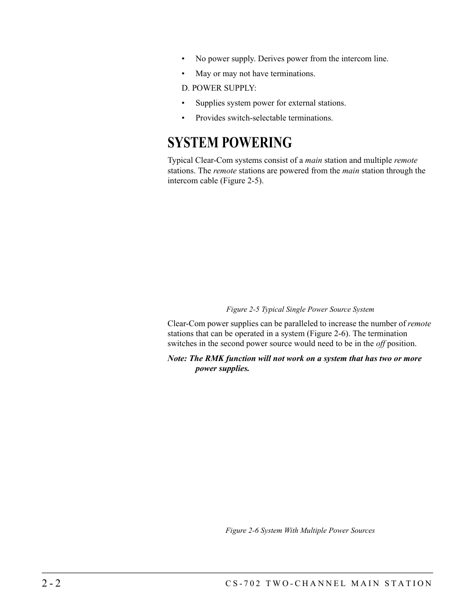 System powering, System powering -2 | Clear-Com CS-702 User Manual | Page 18 / 36