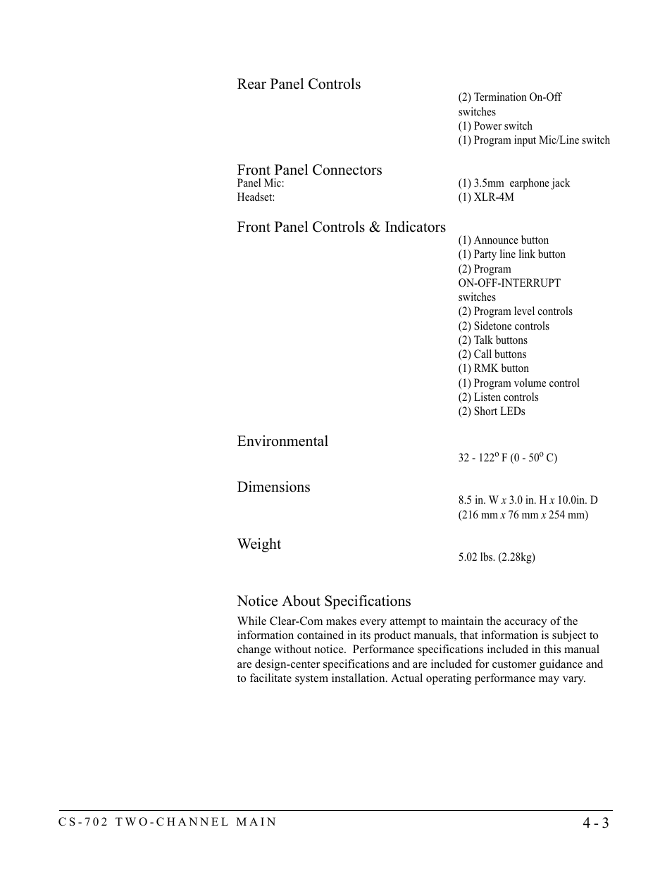 Clear-Com CS-702 User Manual | Page 31 / 36