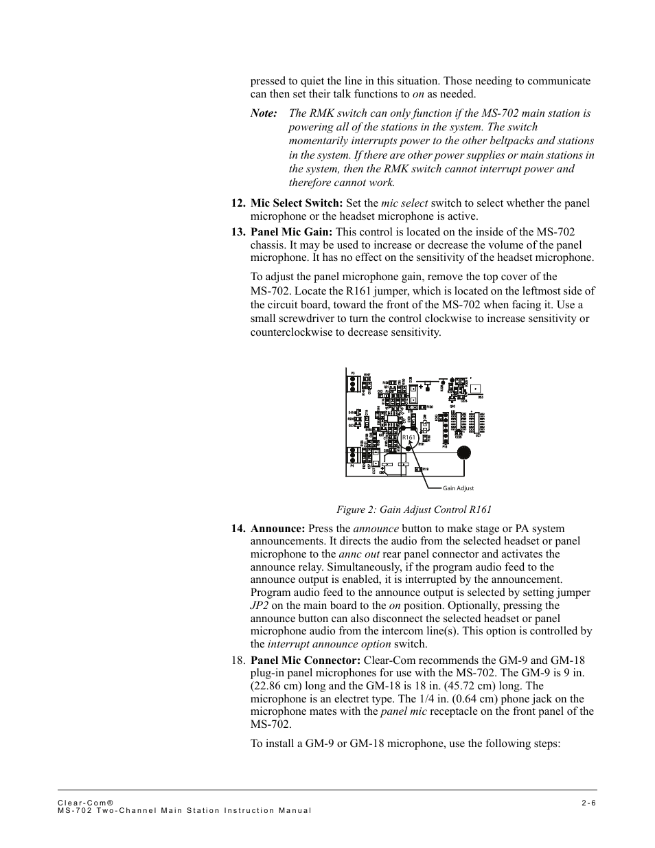 Clear-Com MS-702 User Manual | Page 12 / 32