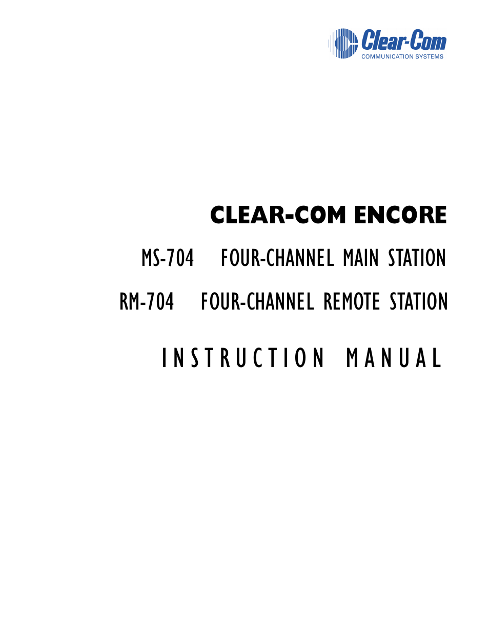 Clear-Com MS-704 User Manual | 40 pages