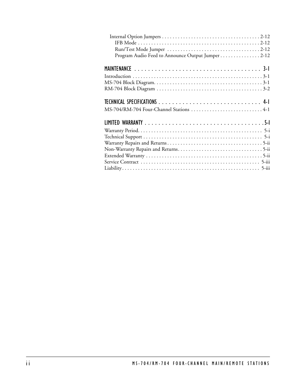 Clear-Com MS-704 User Manual | Page 4 / 40