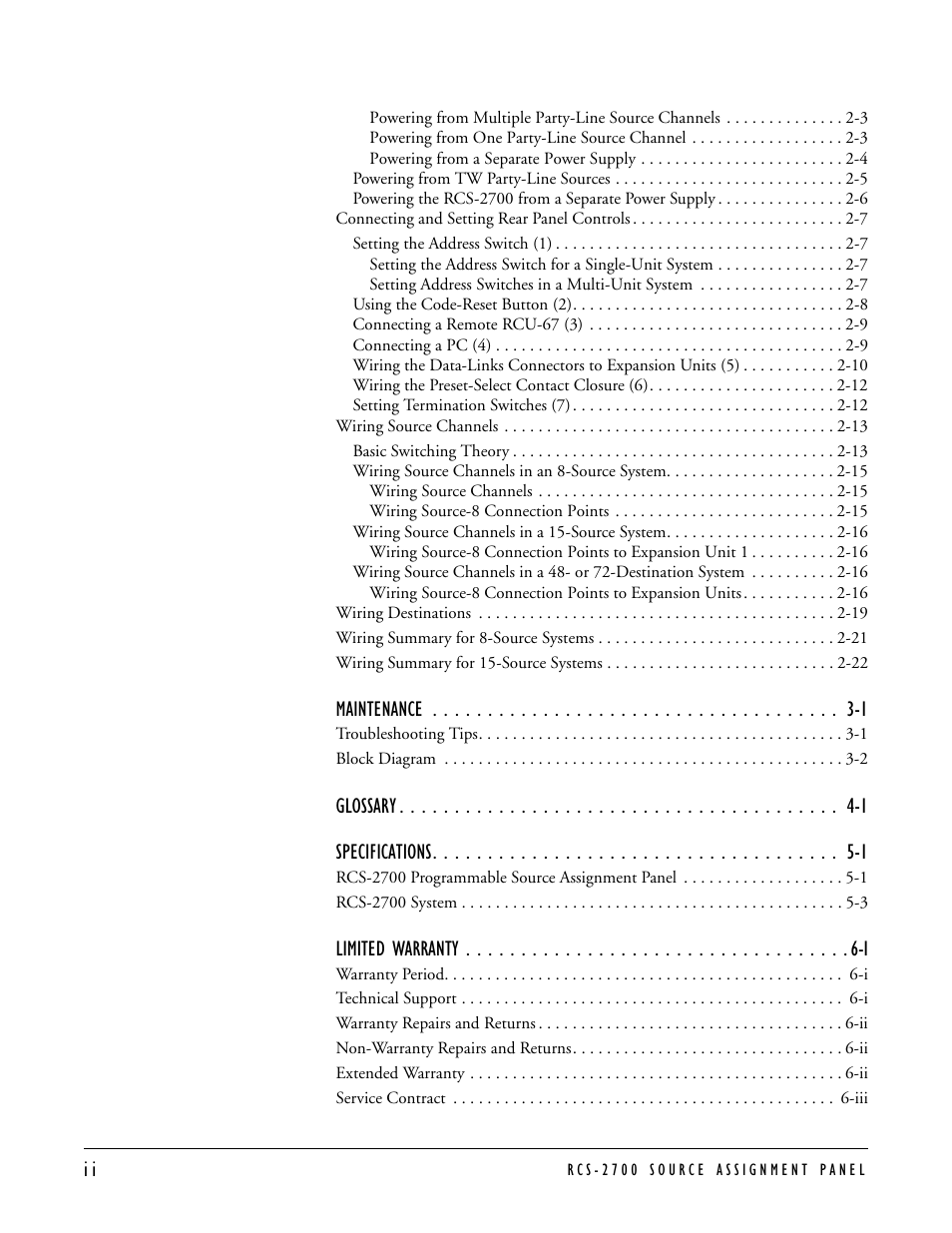 Clear-Com RCS-2700 User Manual | Page 4 / 54