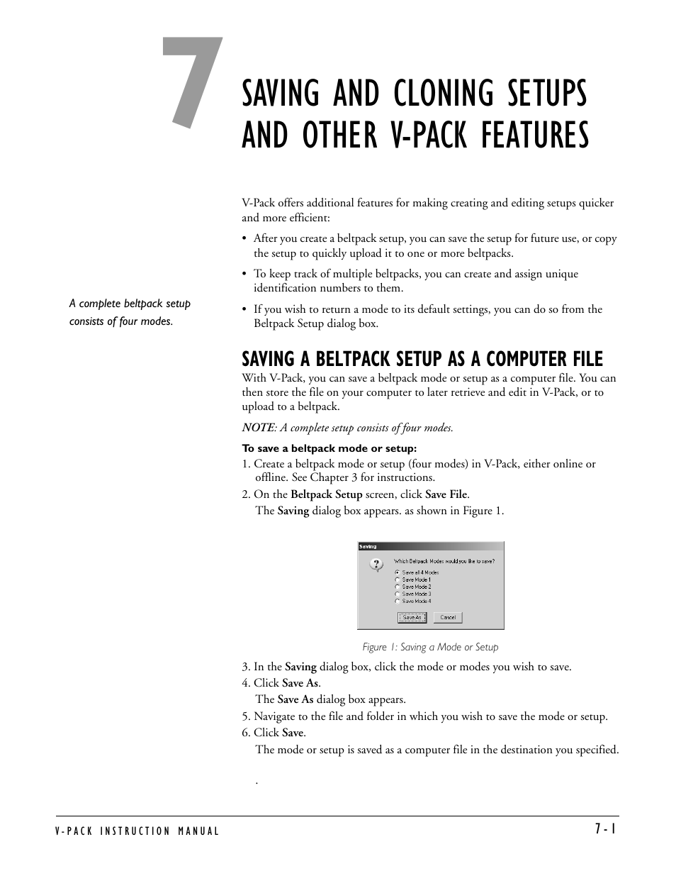 Saving a beltpack setup as a computer file, Saving a beltpack setup as a computer file -1 | Clear-Com RS-603 (No longer available) User Manual | Page 51 / 60