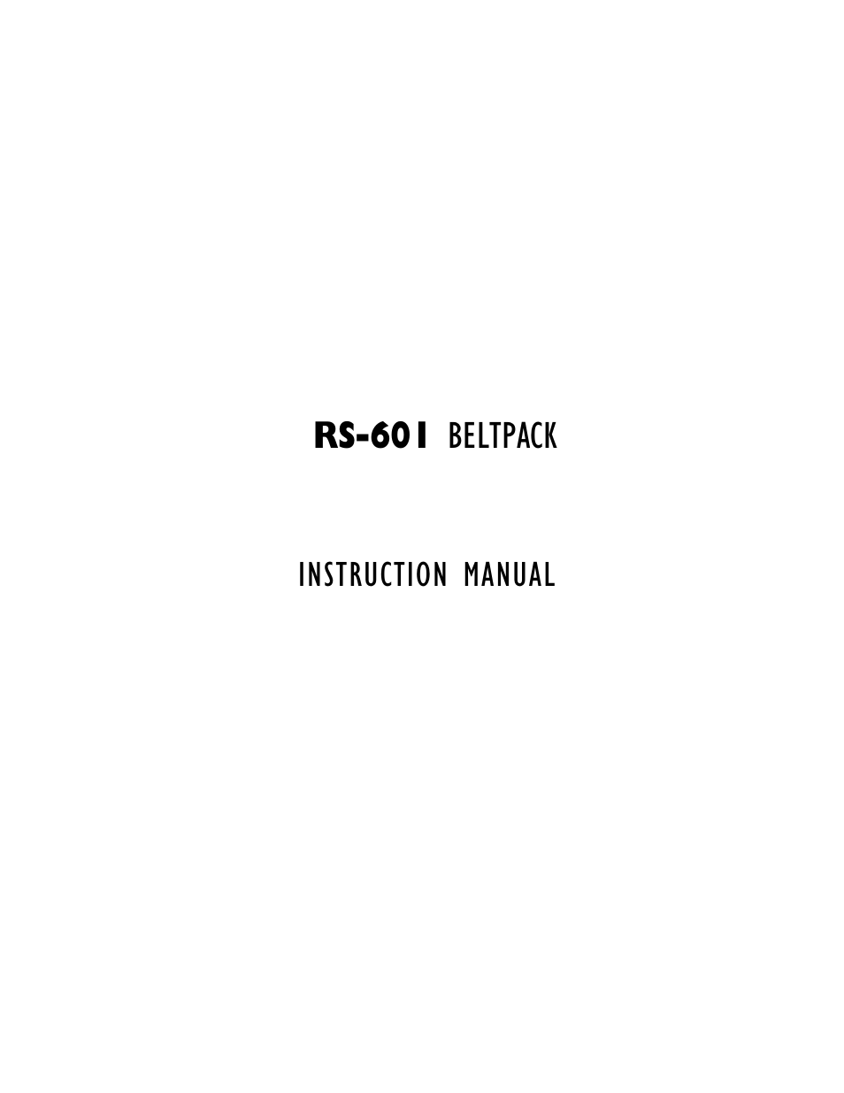 Clear-Com RS-601 (No longer available) User Manual | 46 pages