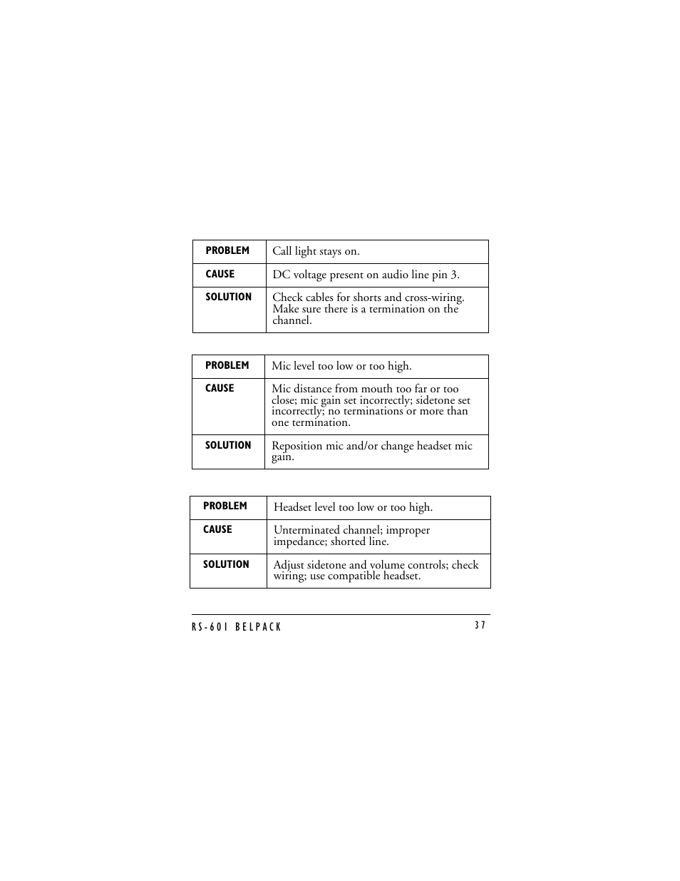 Clear-Com RS-601 (No longer available) User Manual | Page 39 / 46