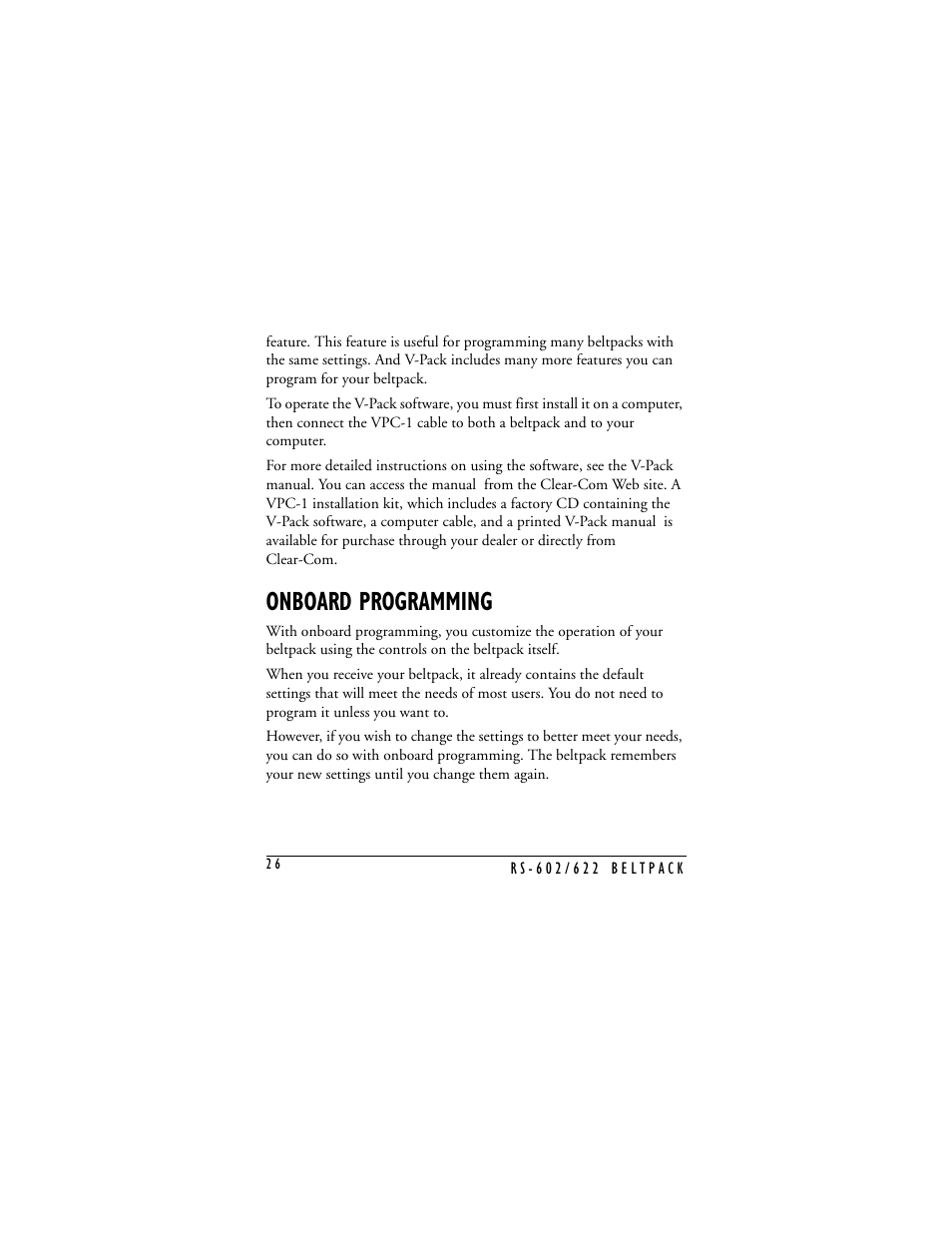 Onboard programming, Editing a mode’s settings | Clear-Com RS-602 (No longer available) User Manual | Page 28 / 56