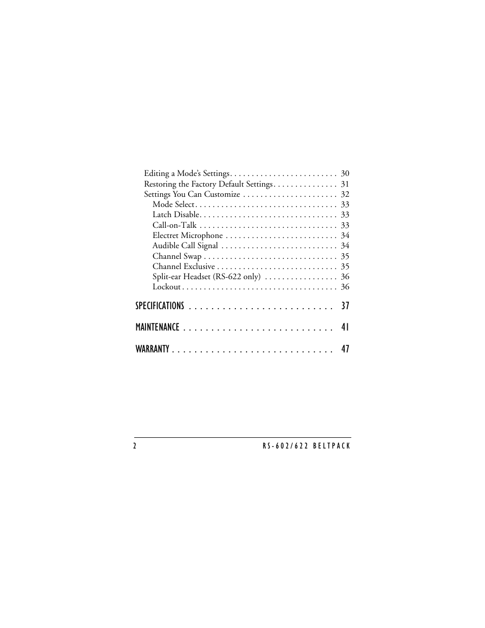 Clear-Com RS-602 (No longer available) User Manual | Page 4 / 56