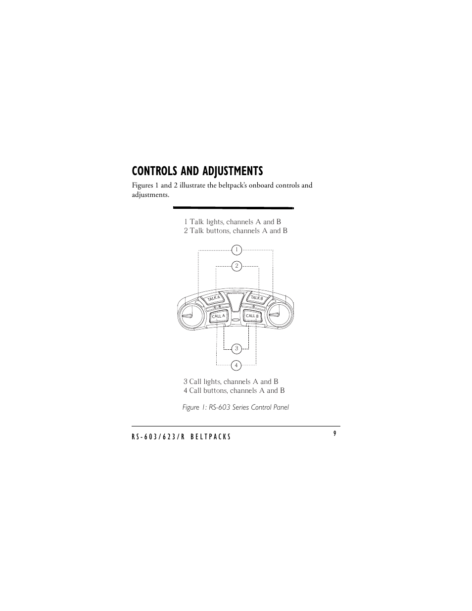 Controls and adjustments | Clear-Com RS-603 (No longer available) User Manual | Page 11 / 58