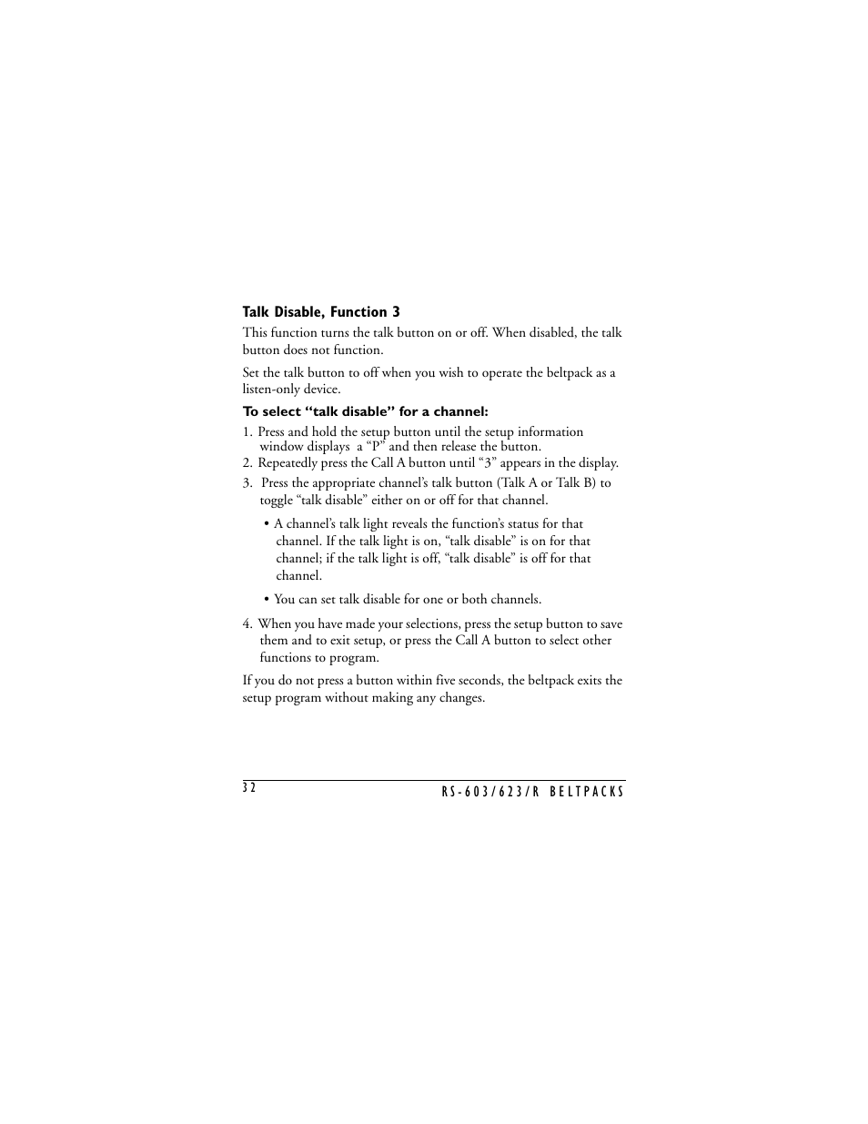 Clear-Com RS-603 (No longer available) User Manual | Page 34 / 58