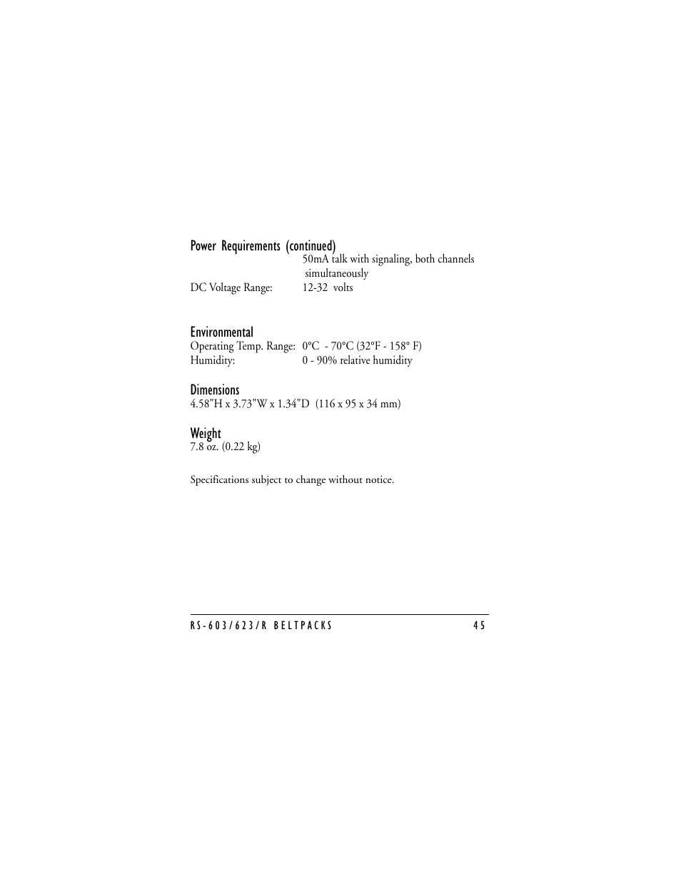 Clear-Com RS-603 (No longer available) User Manual | Page 47 / 58