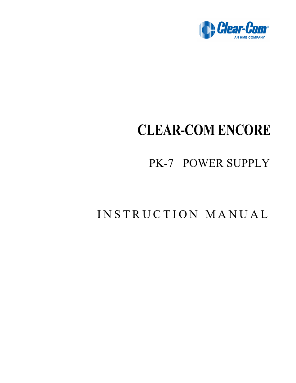 Clear-Com PK-7 User Manual | 14 pages