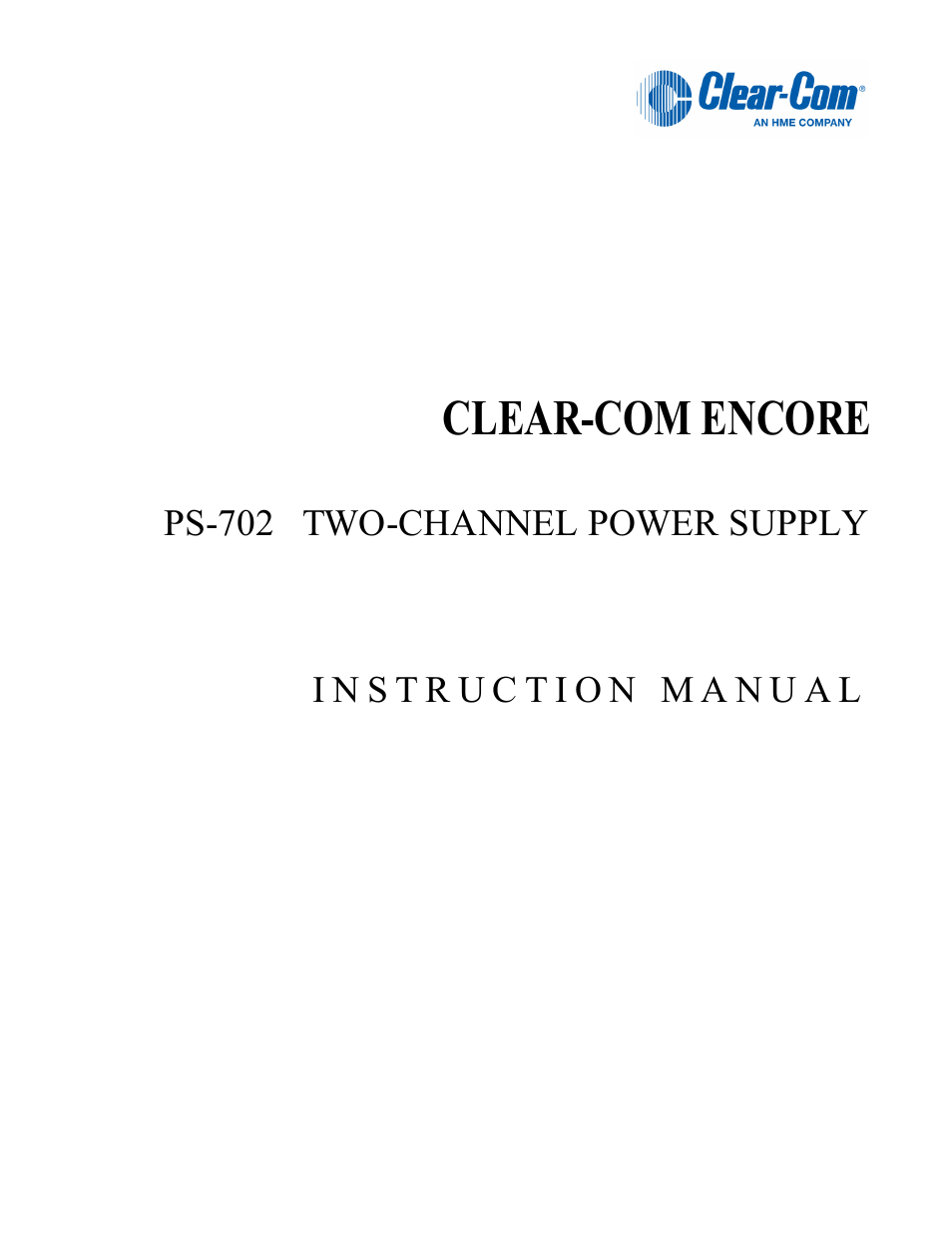 Clear-Com PS-702 User Manual | 28 pages