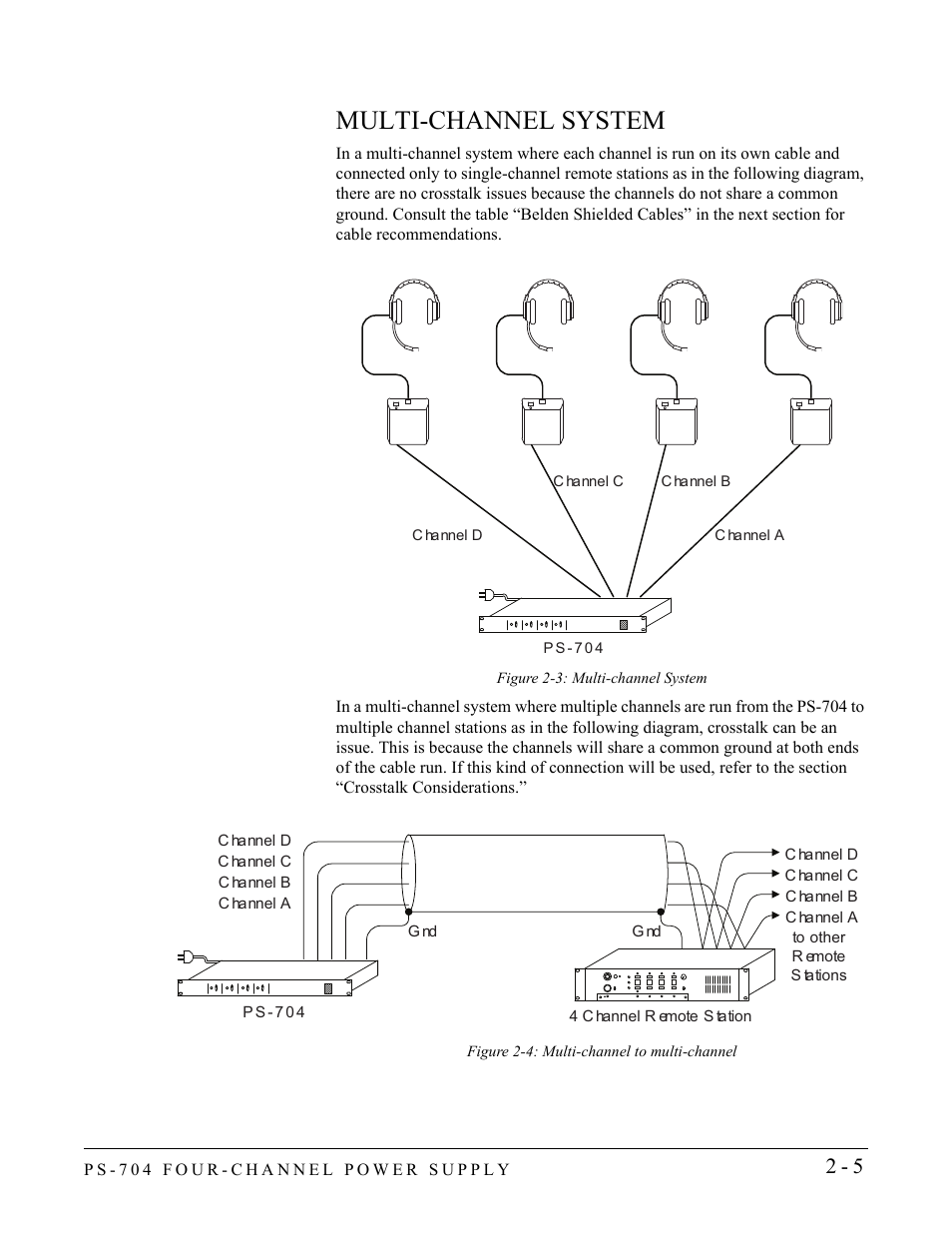 Multi-channel system, Multi-channel system -5 | Clear-Com PS-704 User Manual | Page 19 / 34