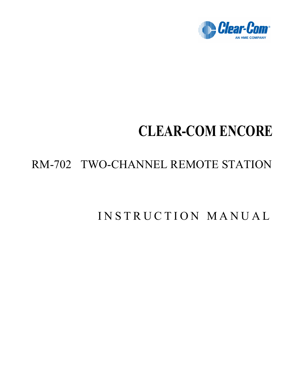 Clear-Com RM-702 User Manual | 42 pages