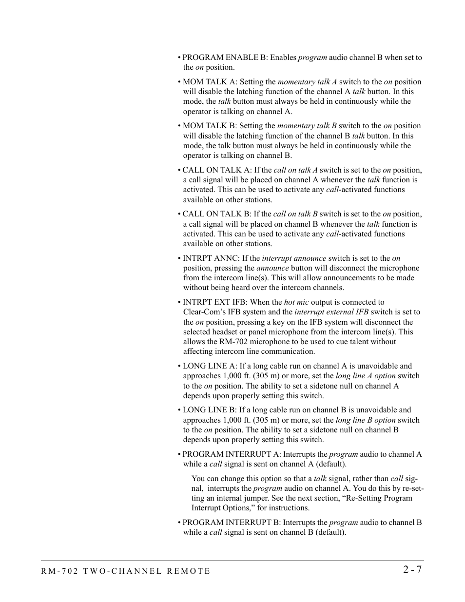 Clear-Com RM-702 User Manual | Page 19 / 42