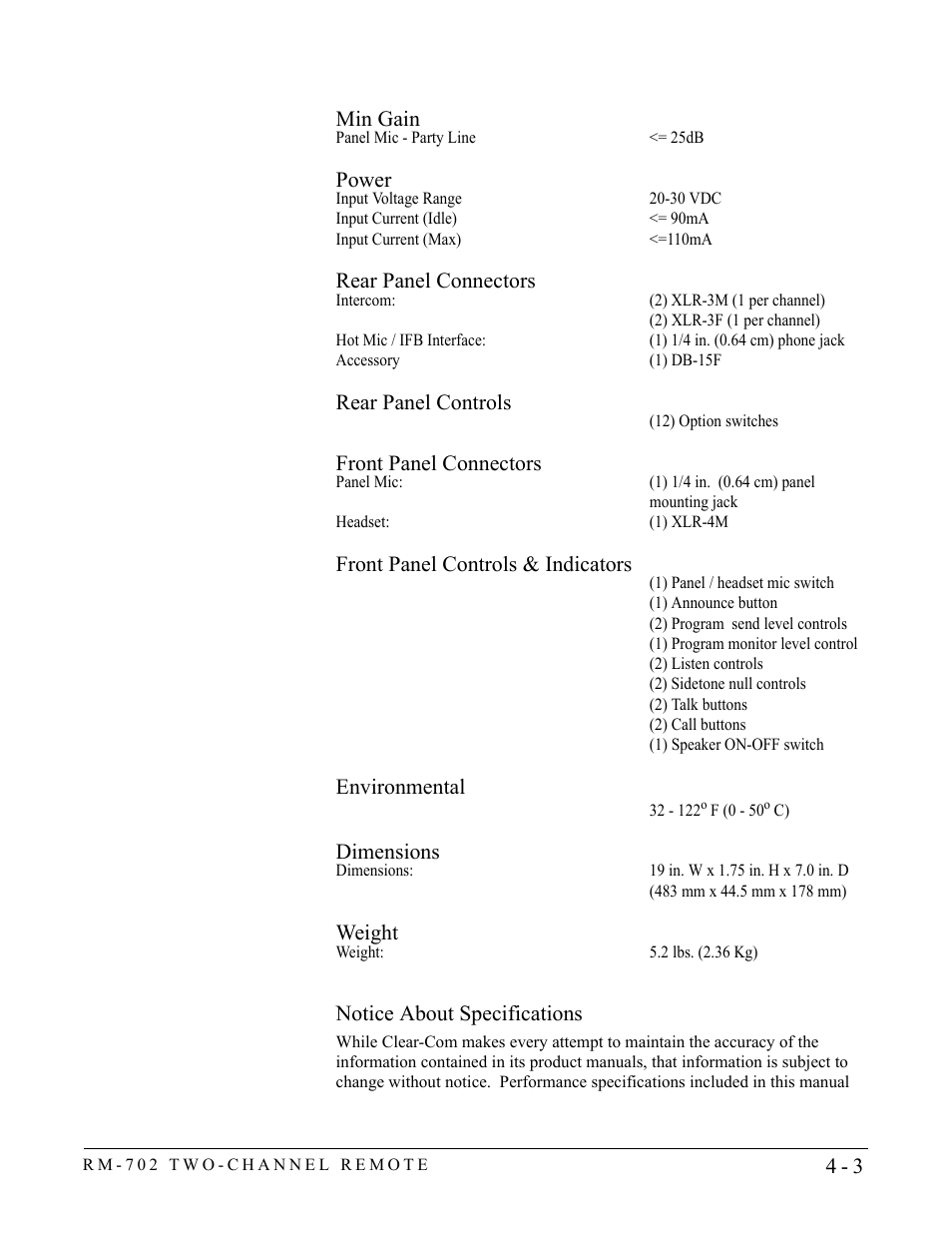 Clear-Com RM-702 User Manual | Page 37 / 42