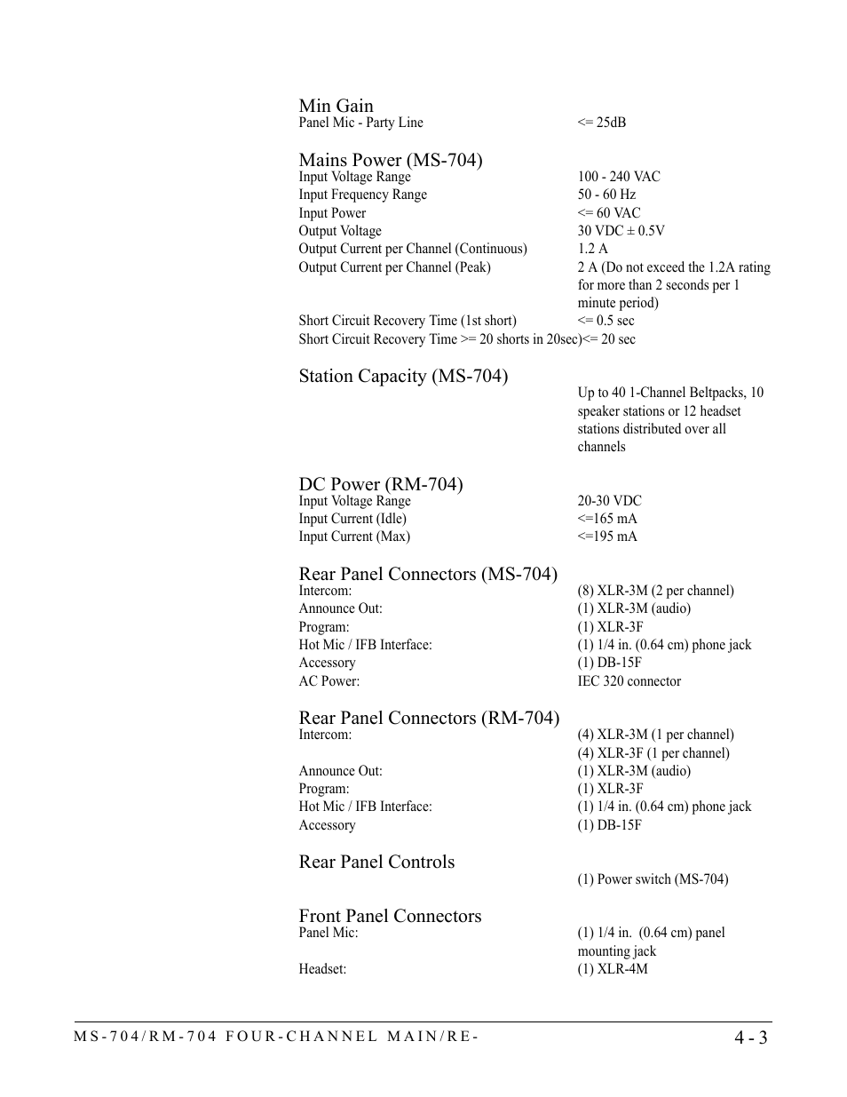 Clear-Com RM-704 User Manual | Page 39 / 46