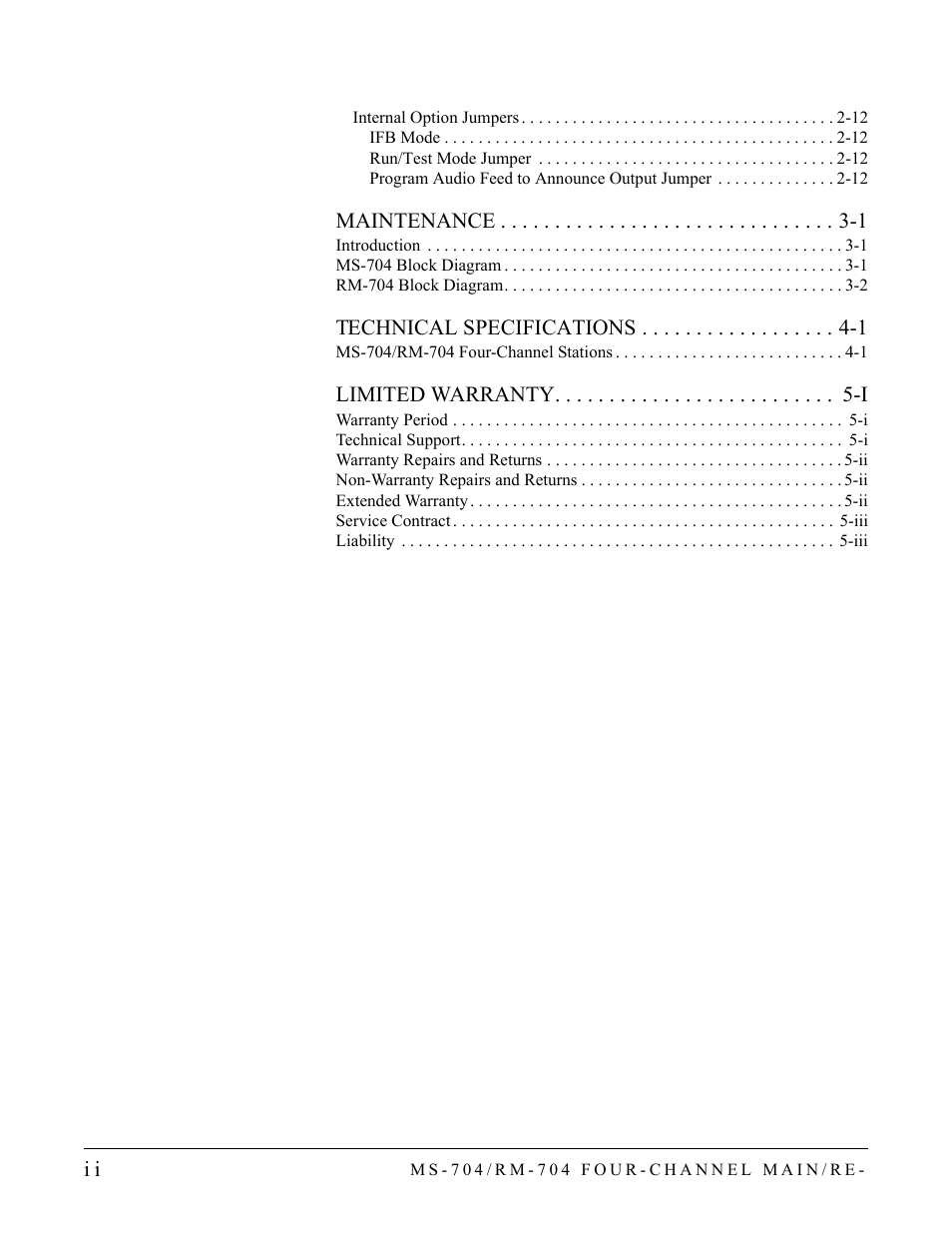 Clear-Com RM-704 User Manual | Page 4 / 46