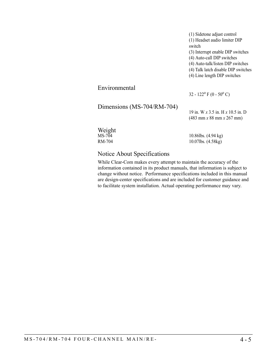 Clear-Com RM-704 User Manual | Page 41 / 46