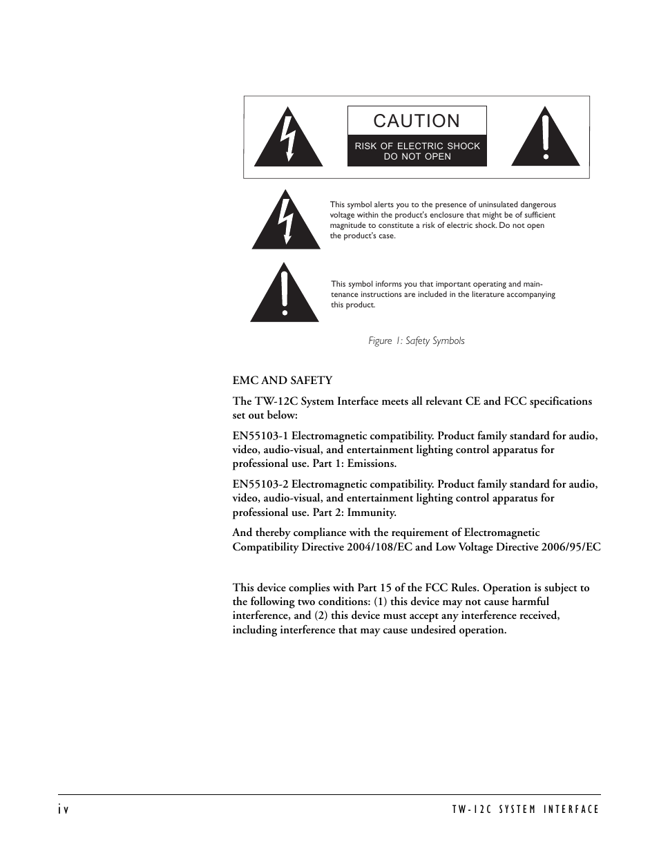 Caution | Clear-Com TW-12C User Manual | Page 6 / 20