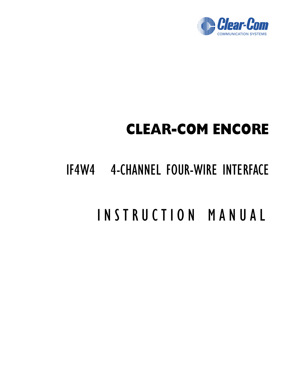 Clear-Com IF4W4 User Manual | 20 pages