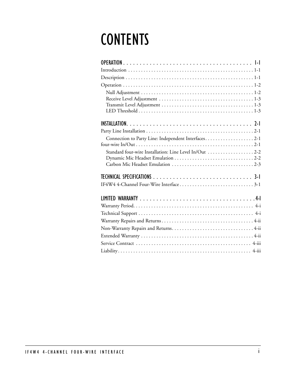 Clear-Com IF4W4 User Manual | Page 3 / 20