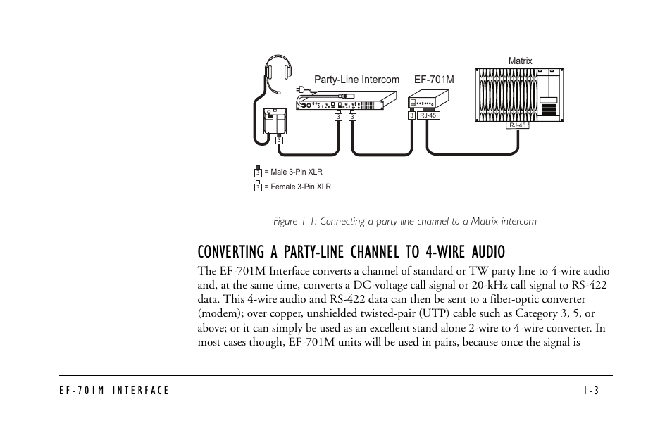 Converting a party-line channel to 4-wire audio, Converting a party-line channel to 4-wire audio -3 | Clear-Com EF-701M User Manual | Page 13 / 62