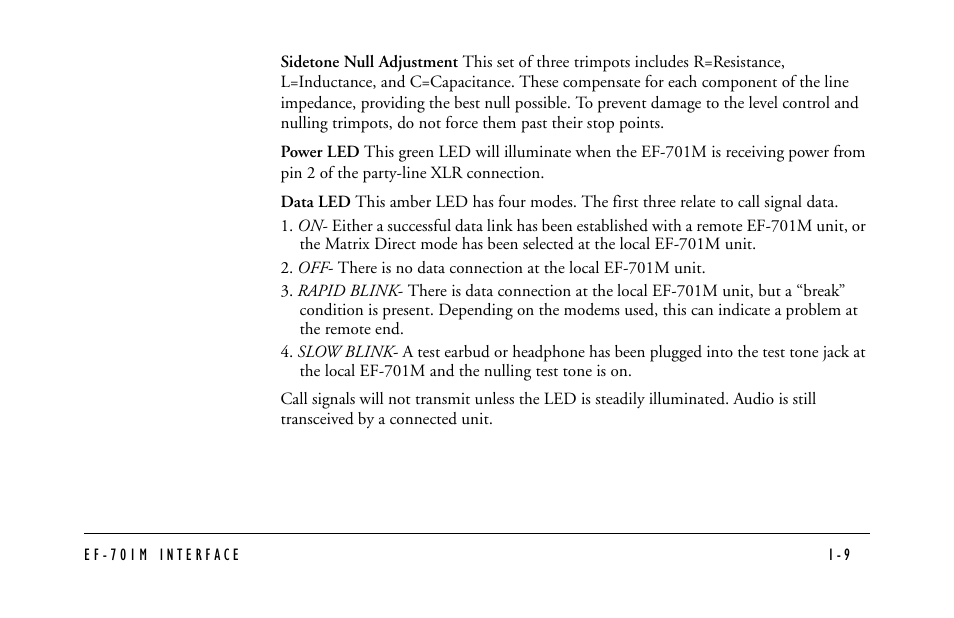 Clear-Com EF-701M User Manual | Page 19 / 62