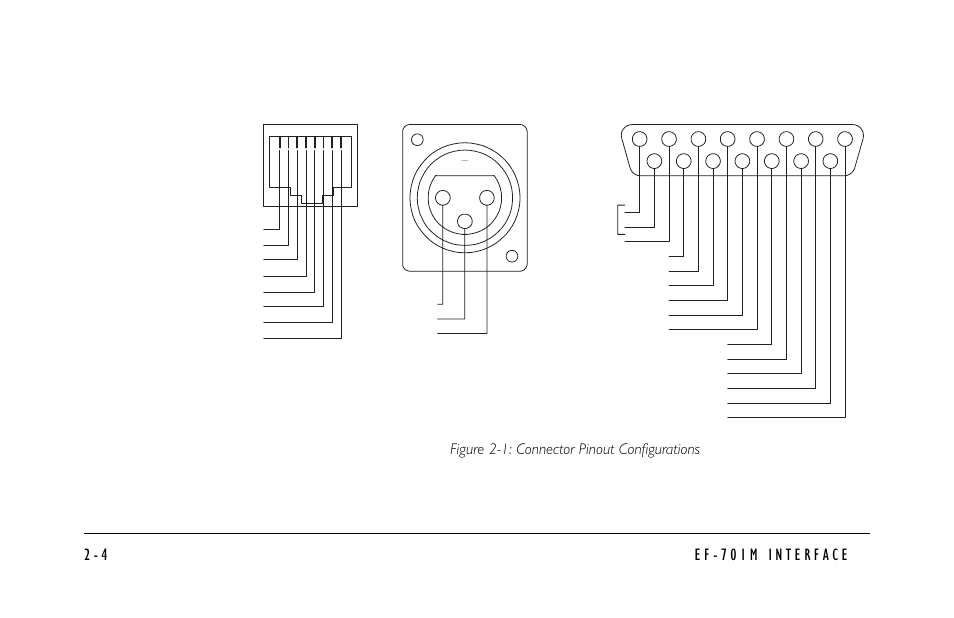 Figure 2-1: connector pinout configurations, Intercom line 4-wire audio / data matrix rj-45 | Clear-Com EF-701M User Manual | Page 26 / 62