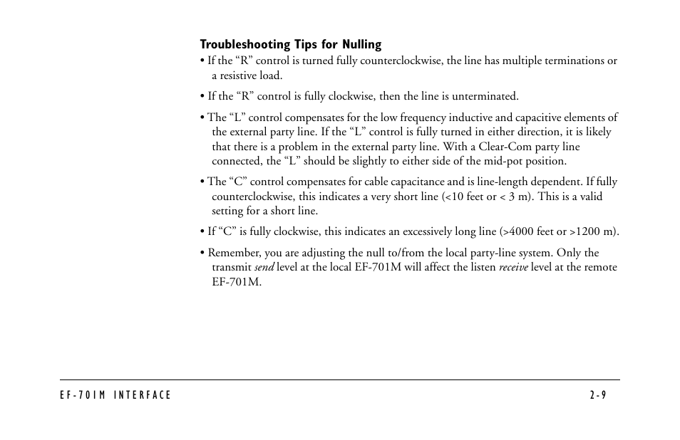 Clear-Com EF-701M User Manual | Page 31 / 62