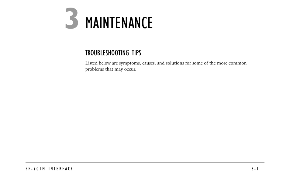 Maintenance, Troubleshooting tips | Clear-Com EF-701M User Manual | Page 39 / 62