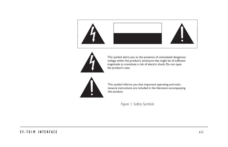 Figure 1: safety symbols, Caution | Clear-Com EF-701M User Manual | Page 9 / 62