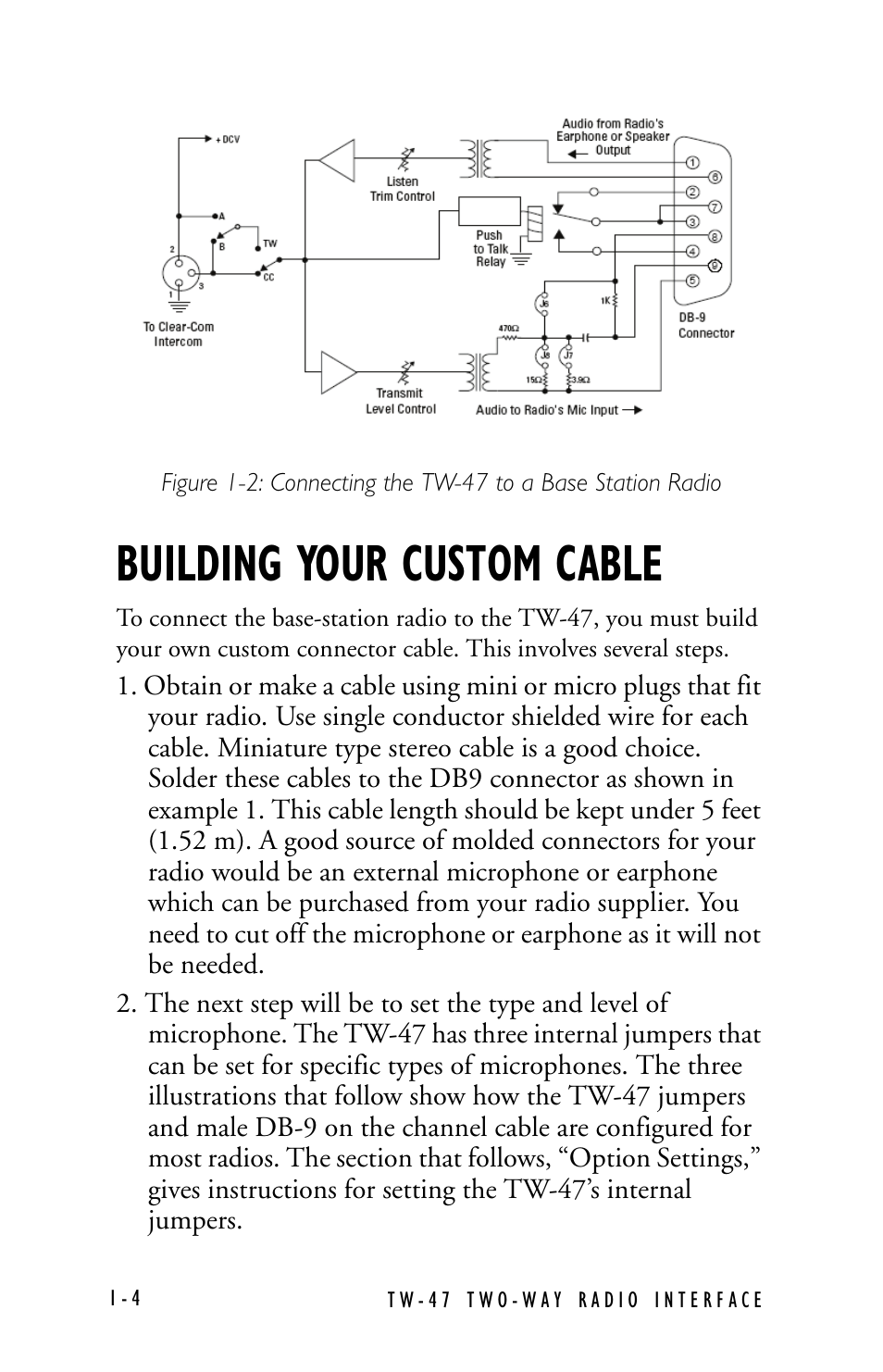 Building your custom cable | Clear-Com TW-47 User Manual | Page 12 / 30