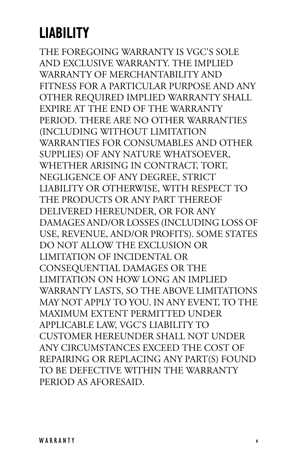 Liability | Clear-Com TW-47 User Manual | Page 29 / 30