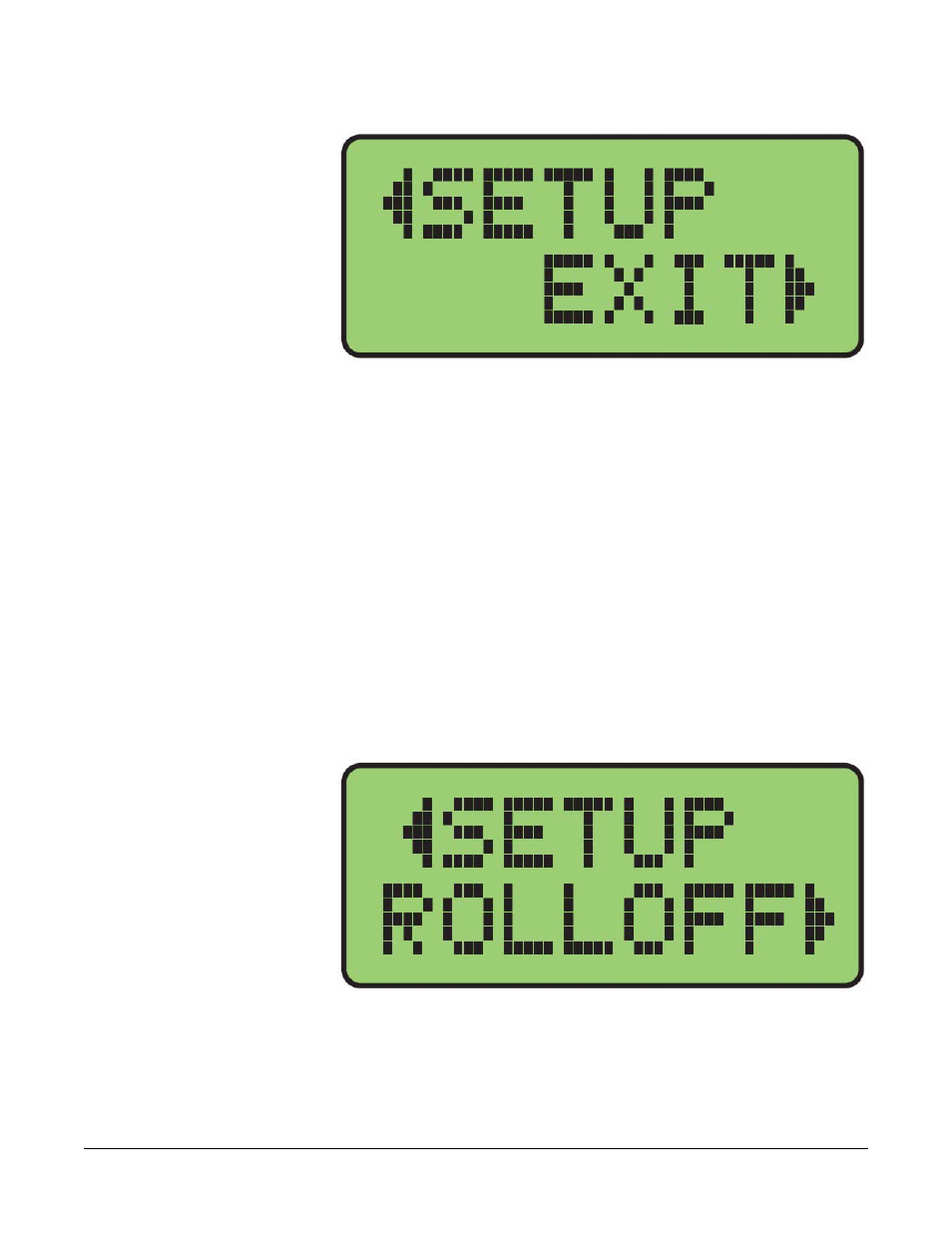 Rolloff setup screen, Rolloff setup screen -9 | Clear-Com PTX-3 User Manual | Page 15 / 32