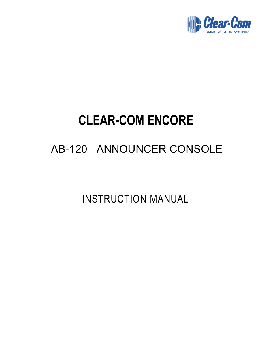 Clear-Com AB-120 User Manual | 35 pages