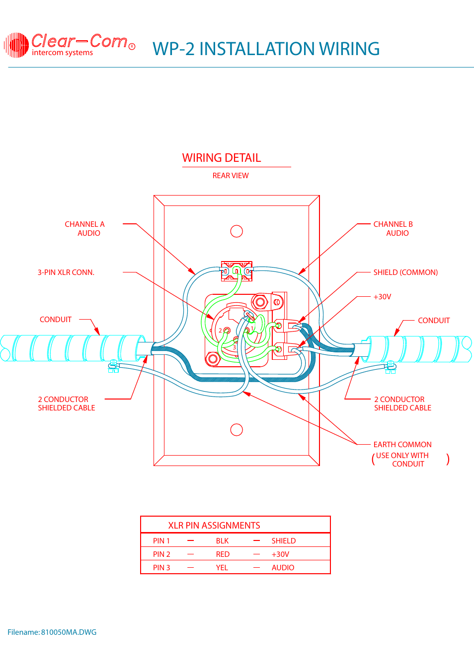 Clear-Com WP-2 User Manual | 1 page