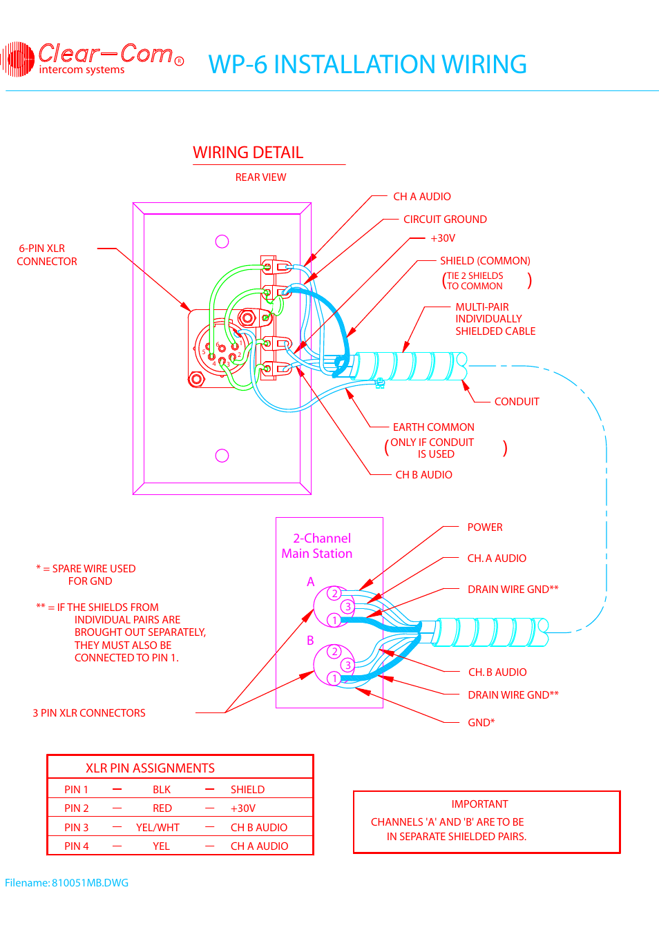 Clear-Com WP-6 User Manual | 1 page