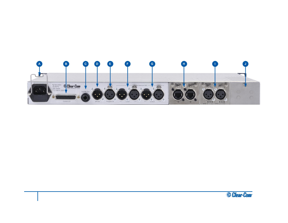 2 hms-4x main station: rear panel, Hms-4x main station: rear panel, 2 hms-4x main station: rear panel ) | Clear-Com HLI-FBS User Manual | Page 14 / 197