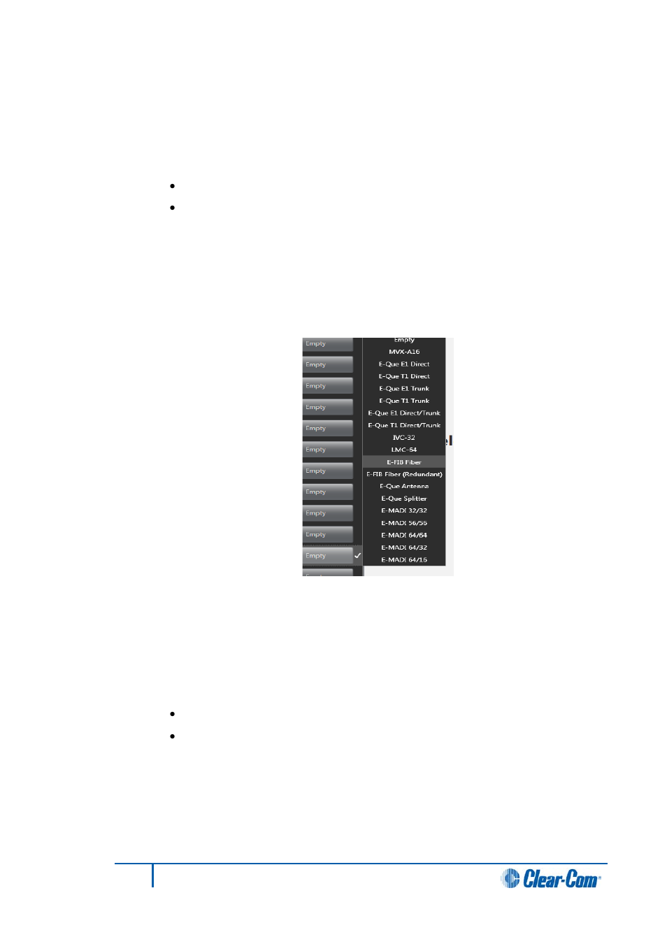 1 adding an e-fib card, 2 removing an e-fib card, 3 configuring an e-fib card | Adding an e-fib card, Removing an e-fib card, Configuring an e-fib card | Clear-Com HX System Frames User Manual | Page 103 / 290