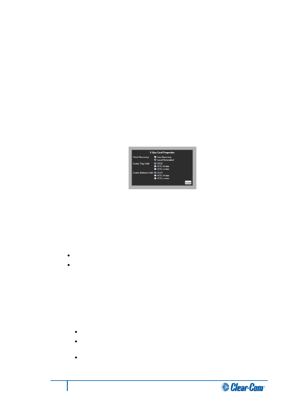 1 port function, 2 label, 3 description | 4 card properties, 5 clock recovery, 6 codec, Port function, Label, Description, Card properties | Clear-Com HX System Frames User Manual | Page 109 / 290