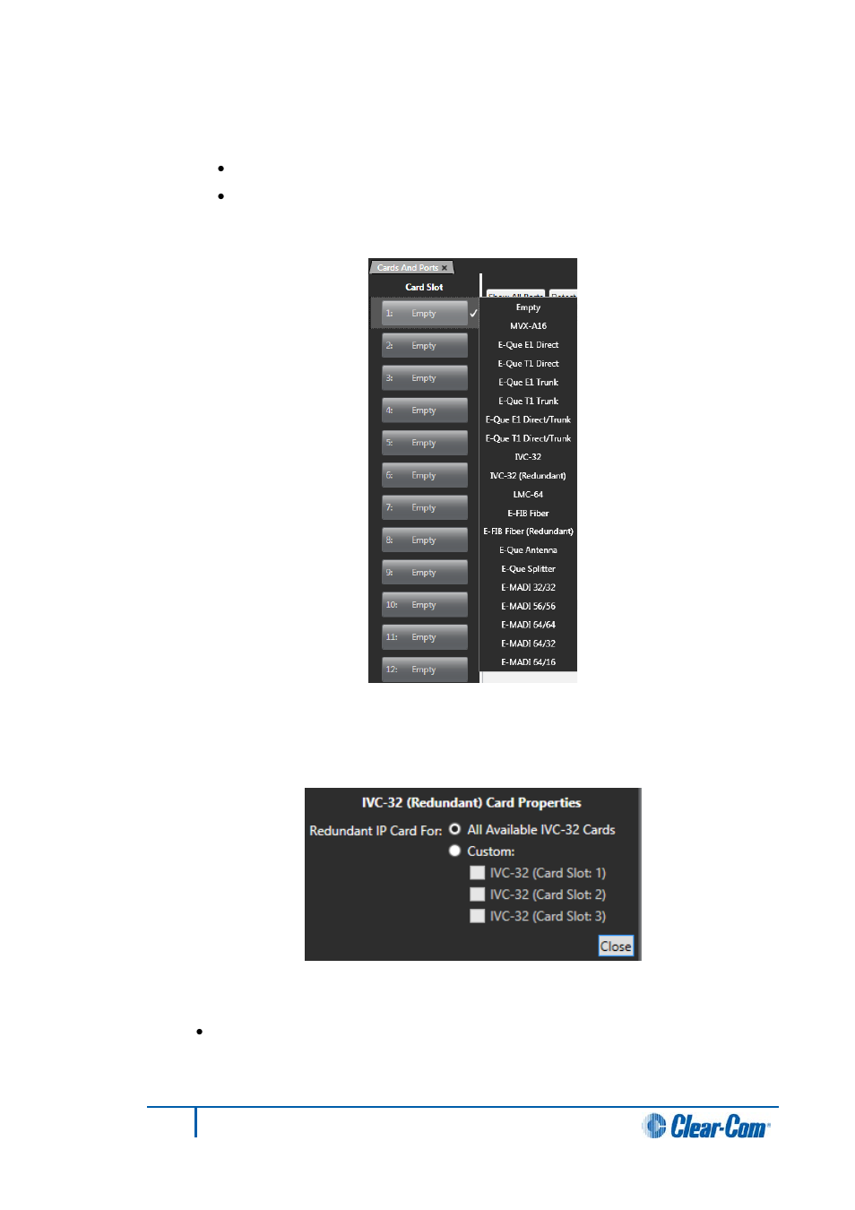 Clear-Com HX System Frames User Manual | Page 122 / 290