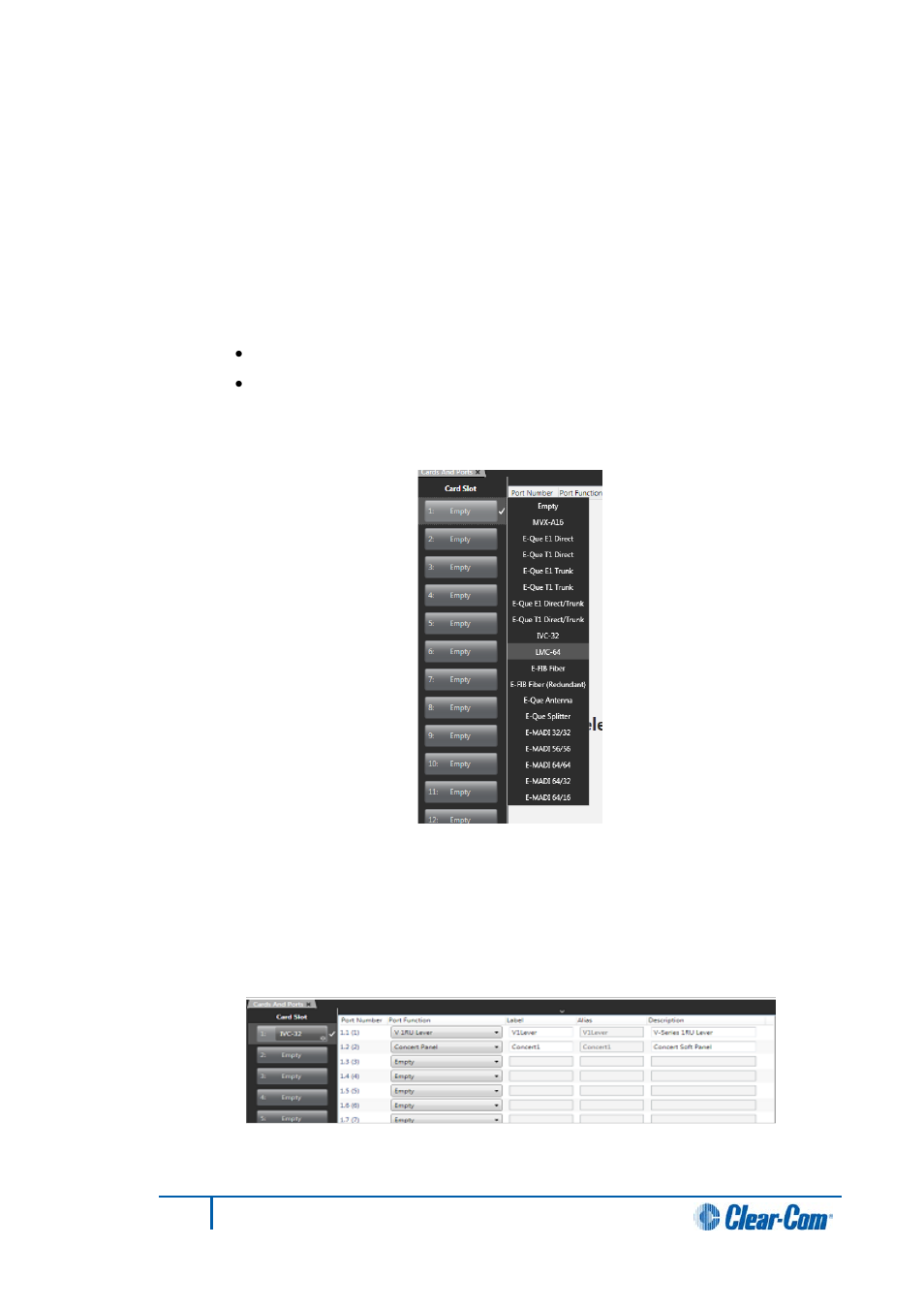 42 configuring the lmc-64 card, 1 adding an lmc-64 card, Configuring the lmc-64 card | Adding an lmc-64 card | Clear-Com HX System Frames User Manual | Page 124 / 290