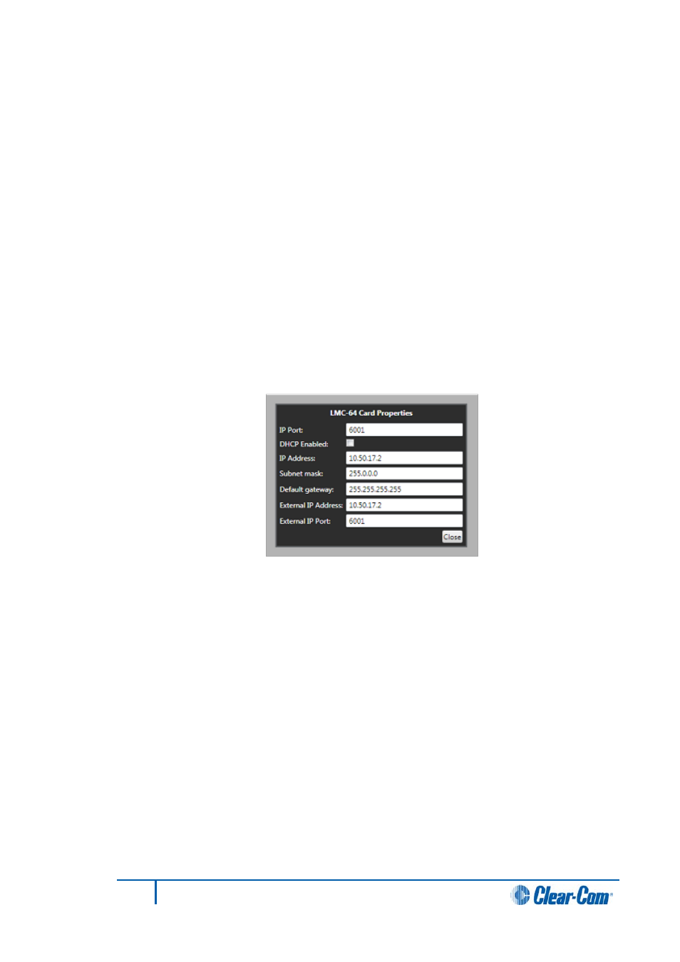 Port number, Port function, Label | Description, General, Ip port | Clear-Com HX System Frames User Manual | Page 125 / 290