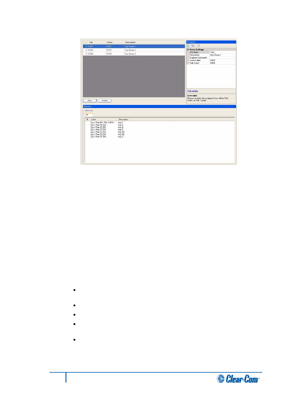 1 basic options, Activation, Description | Basic options | Clear-Com HX System Frames User Manual | Page 138 / 290