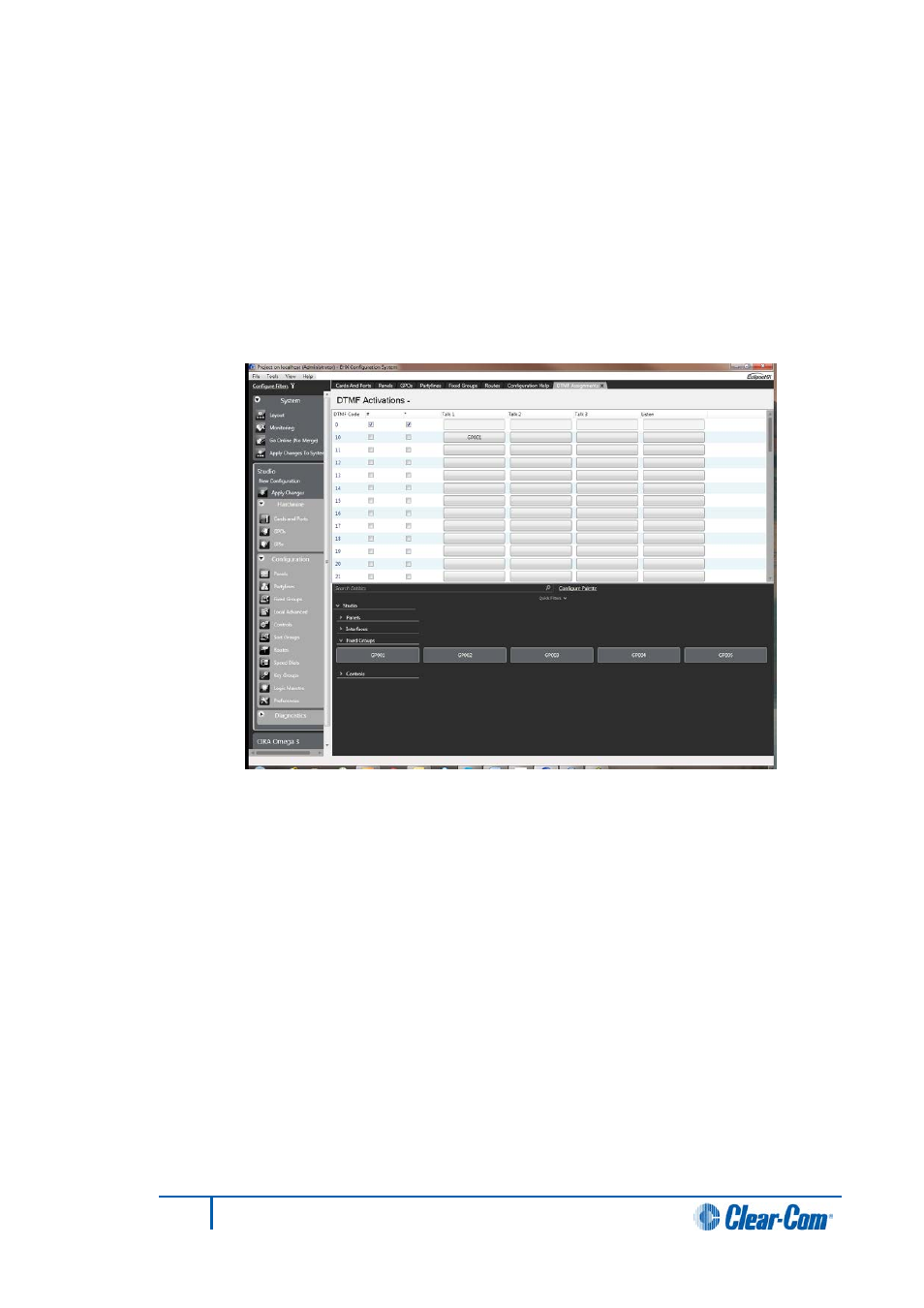 7 configuring dtmf access codes, Multiple code setup, Assign dtmf codes | Configuring dtmf access codes | Clear-Com HX System Frames User Manual | Page 155 / 290